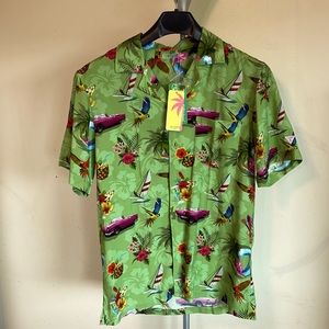 Guess Beach Hawaiian Button Down Shirt | Men S | New with Tag | 100% Viscose